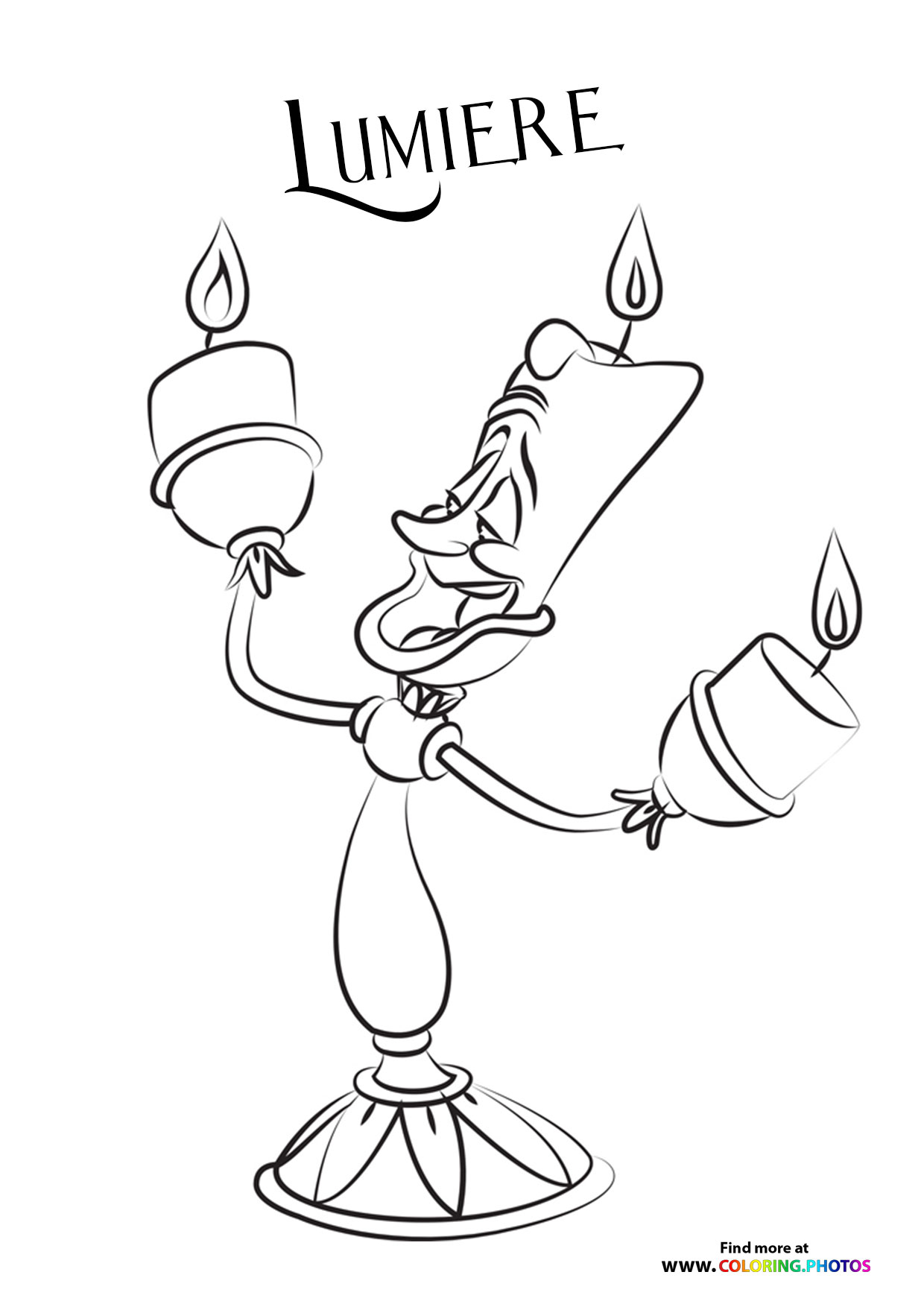 Lumiere from Beauty and the Beast coloring page