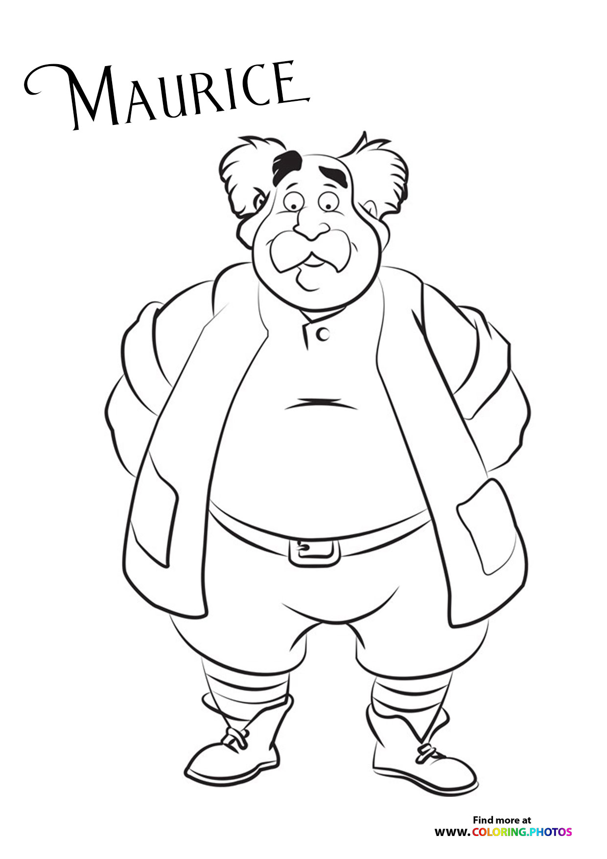 Maurice from Beauty and the Beast coloring page