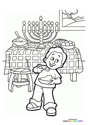 Hanukkah Feast with Menorah