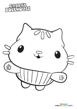 Cakey Cat - Gabby's Dollhouse Coloring Page