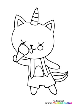 Cat eating ice-cream