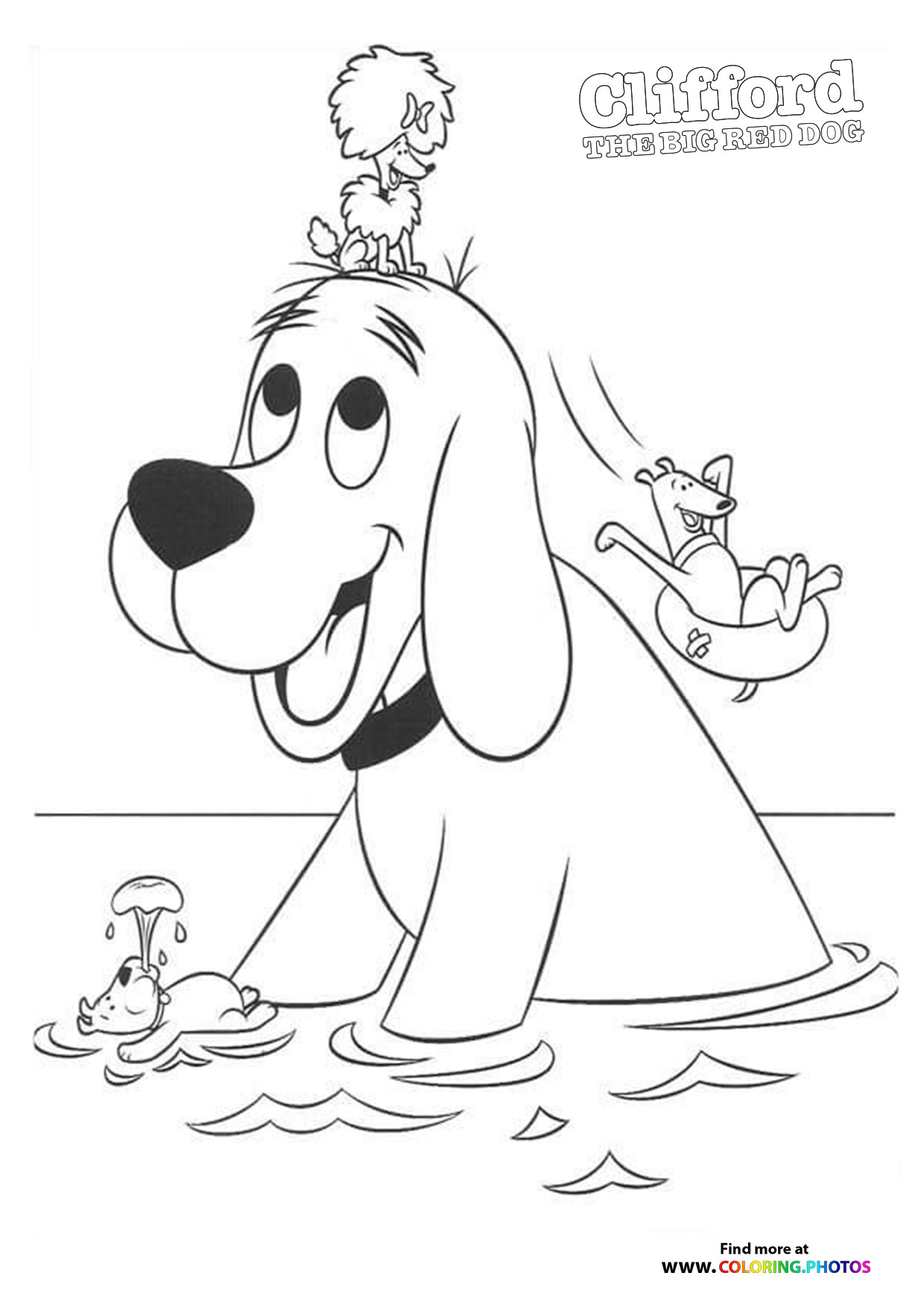 Clifford swimming with friends