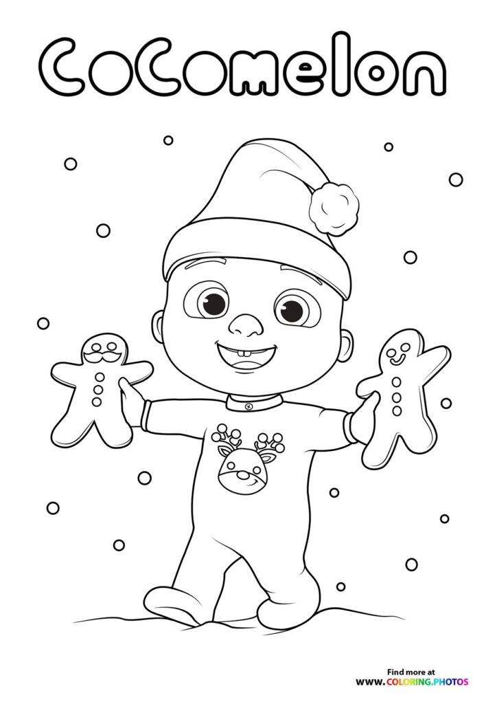 JJ from CoComelon - Christmas time coloring page