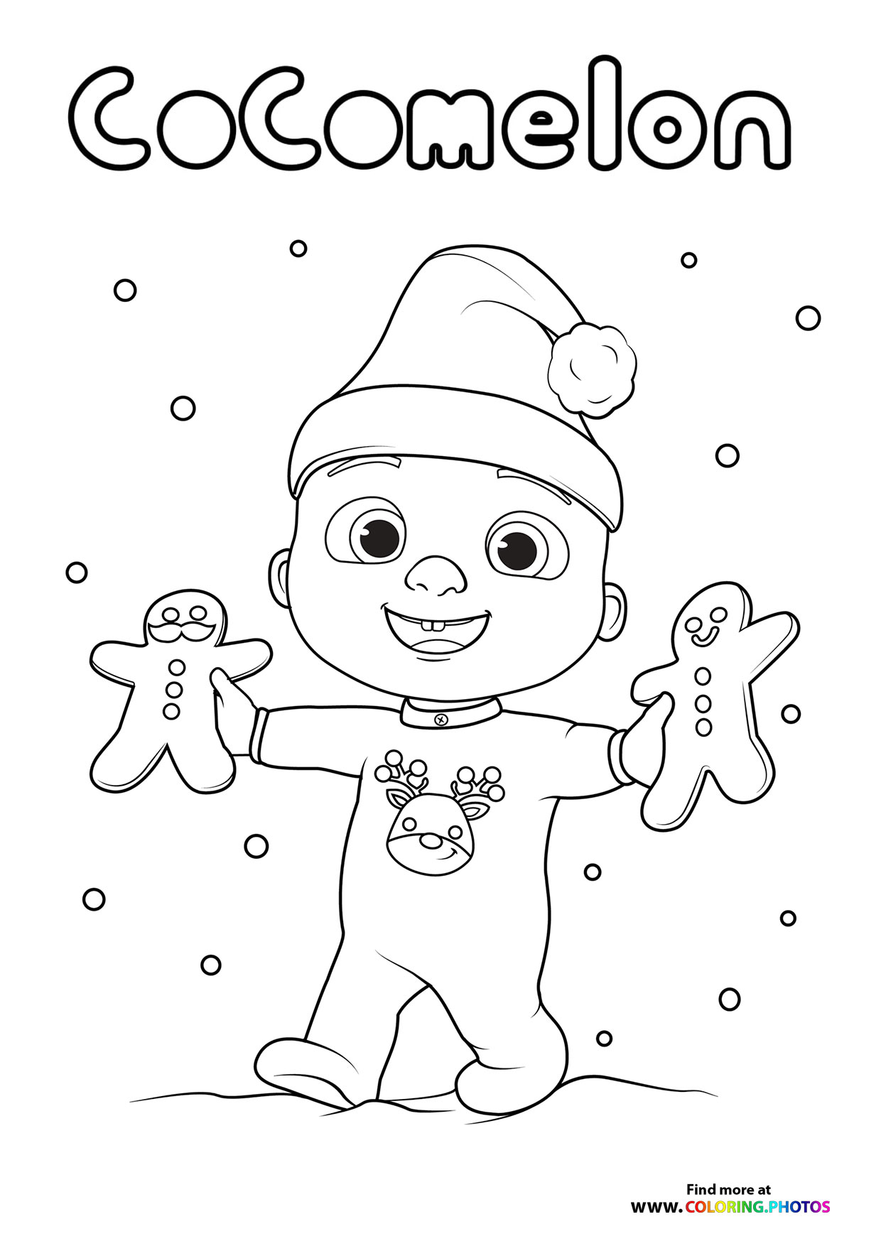 JJ from CoComelon - Christmas time coloring page
