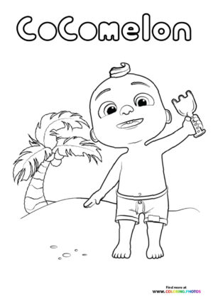 JJ from CoComelon on a beach