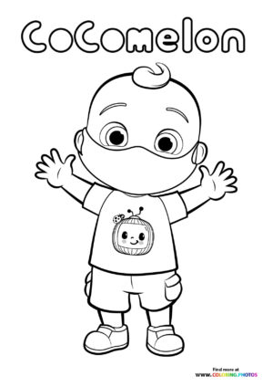 JJ from CoComelon with a mask