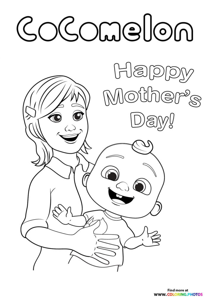 CoComelon Mothers day coloring page