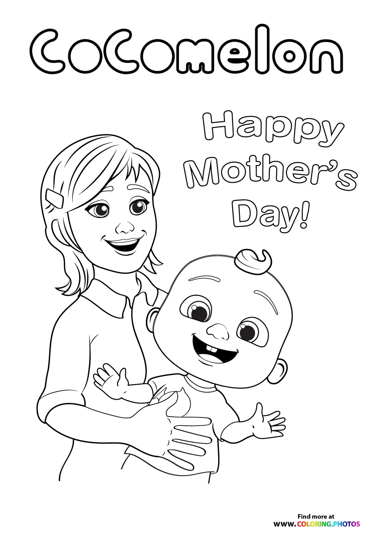 CoComelon Mothers day coloring page