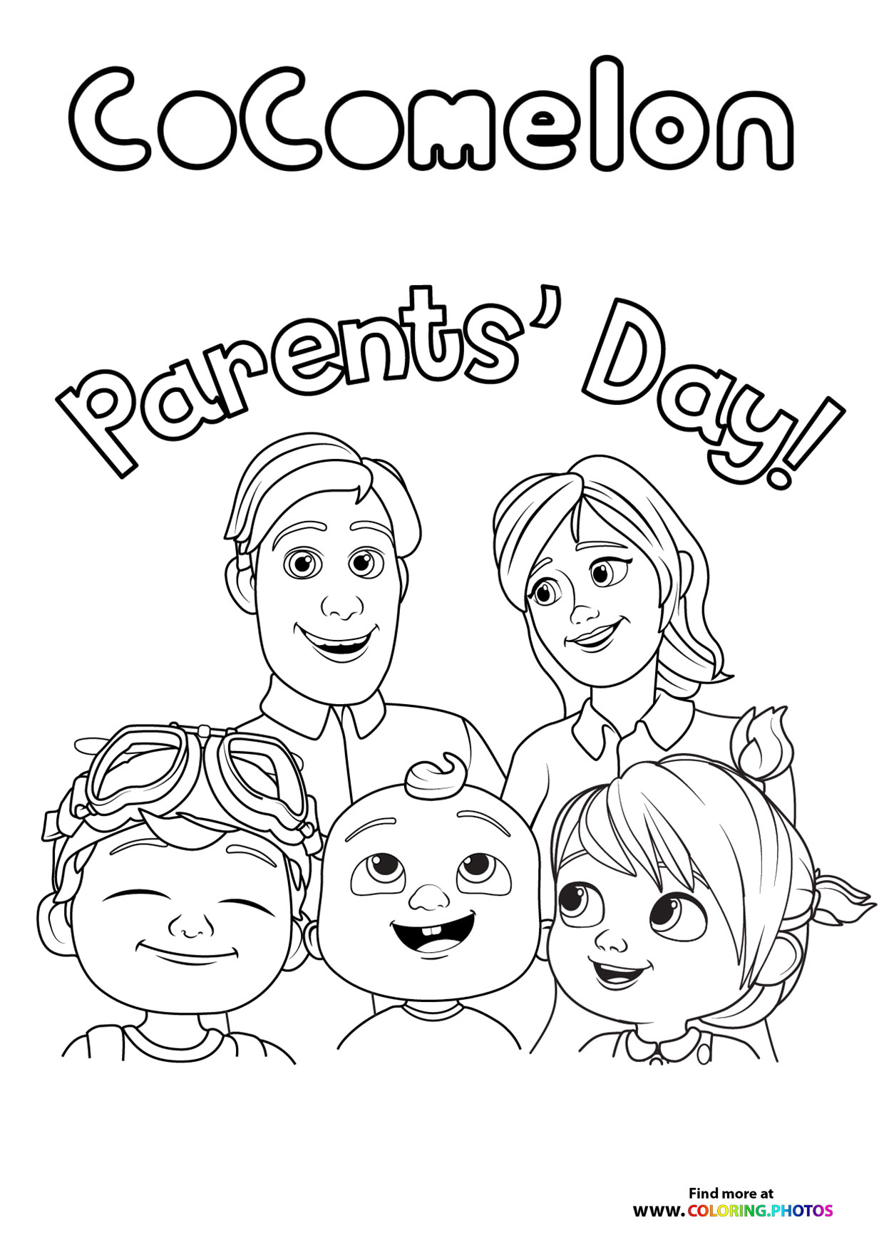 CoComelon Parents day coloring page