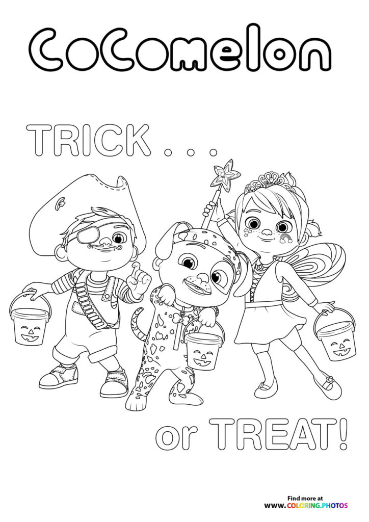 CoComelon Trick or treat coloring page