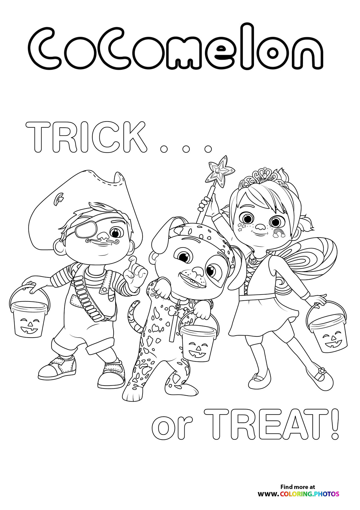 CoComelon Trick or treat coloring page