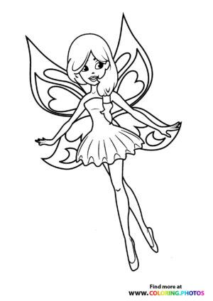 Fairy in a dress flying