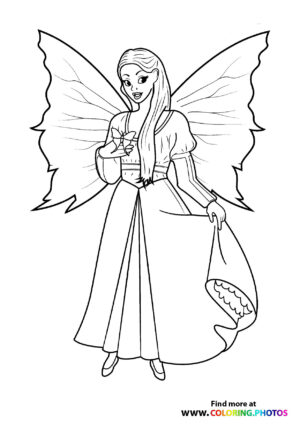 Fairy in a dress with a butterfly
