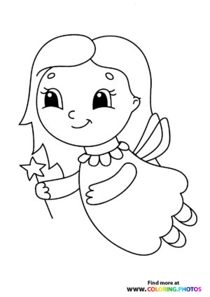 Fairy with start magic wand flying