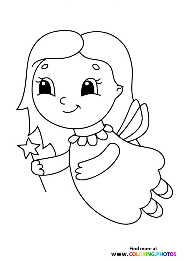 Fairy with start magic wand flying