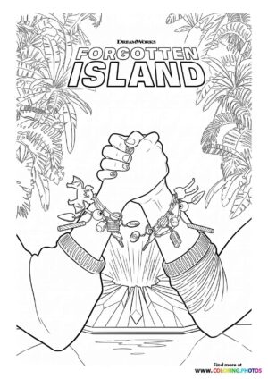 Giant Fist with Tropical Island Frame