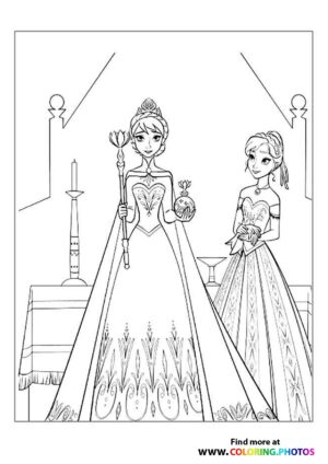 Elsa and Anna in the Royal Palace