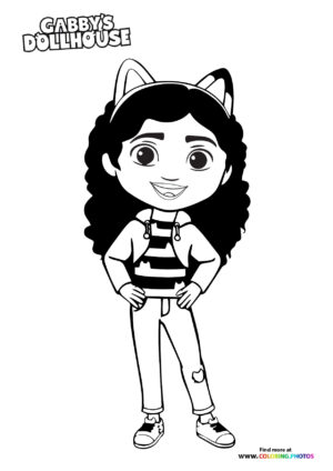 Gabby Smiling - Gabby's Dollhouse Coloring Page