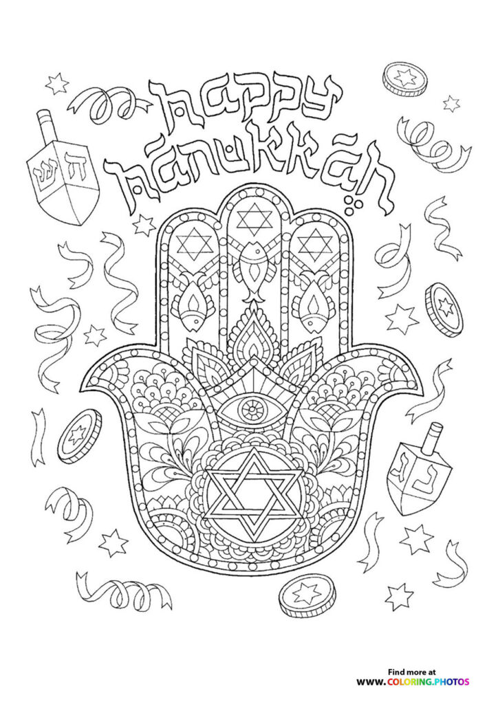 Happy Hanukkah coloring page