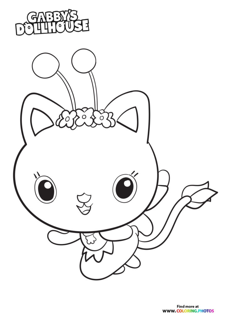 Kitty Fairy - Gaby's Dollhouse coloring page