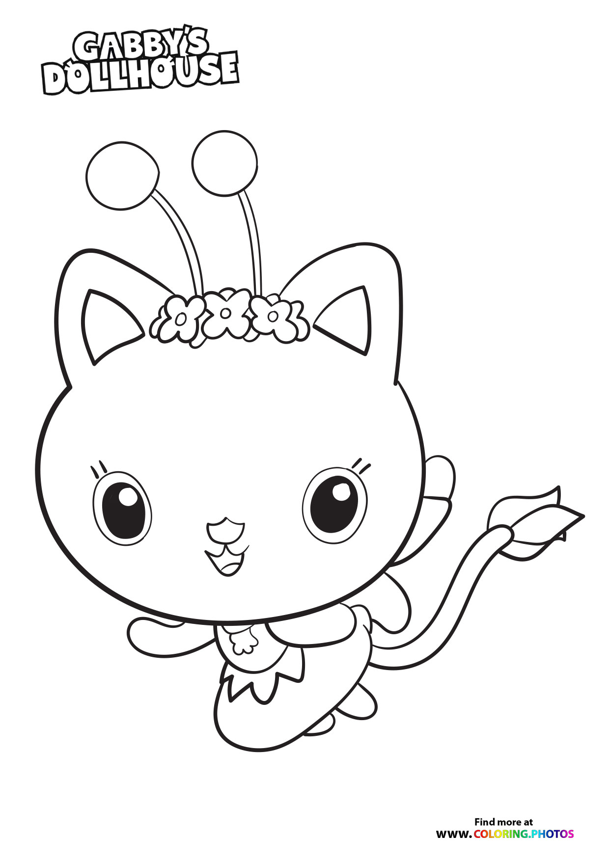 Kitty Fairy - Gaby's Dollhouse coloring page