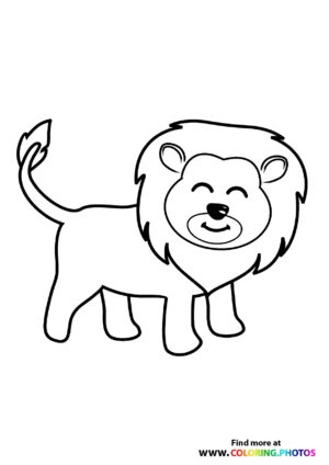 Cute lion smiling