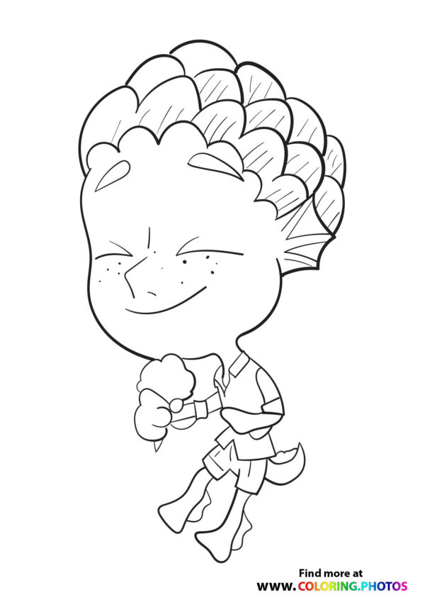 Monster Luca eating Ice-Cream coloring page