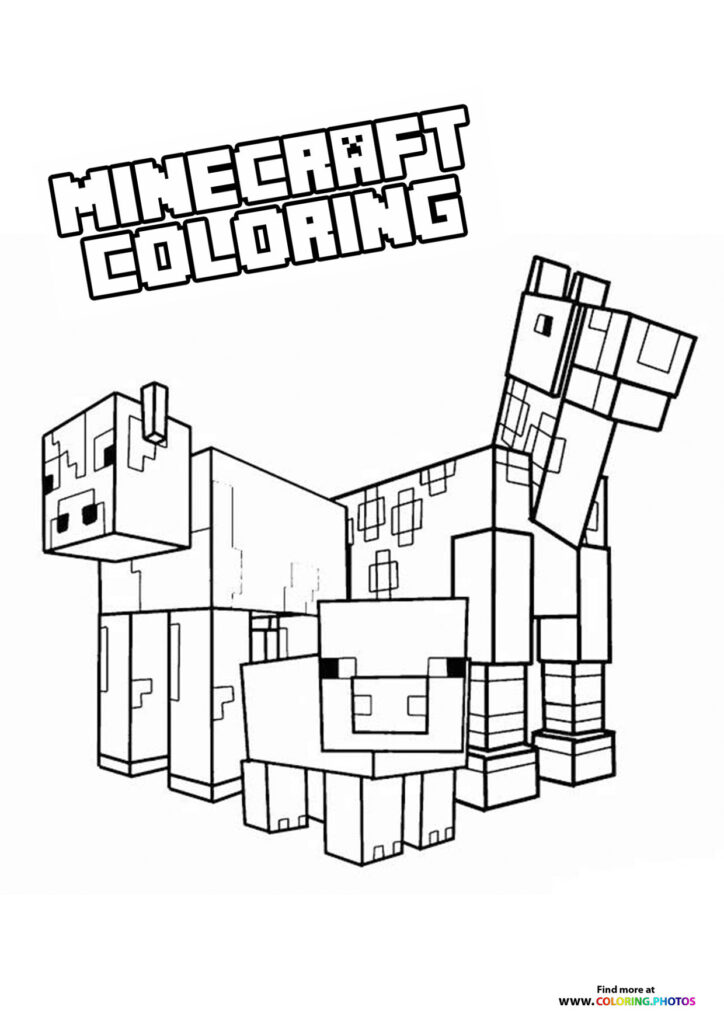 Minecraft animals coloring page