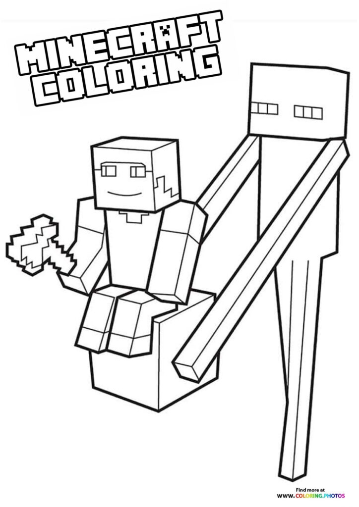 Minecraft - Carry your Steve coloring page