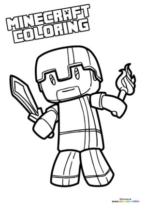 Steve with Sword and Torch