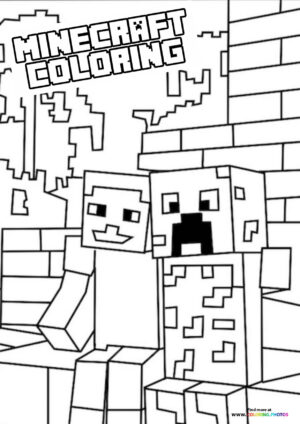 Creeper and Steve in a Brick House