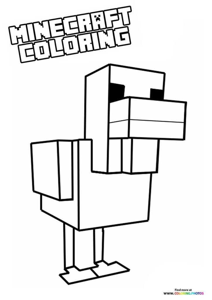 Minecraft animals - Duck coloring page