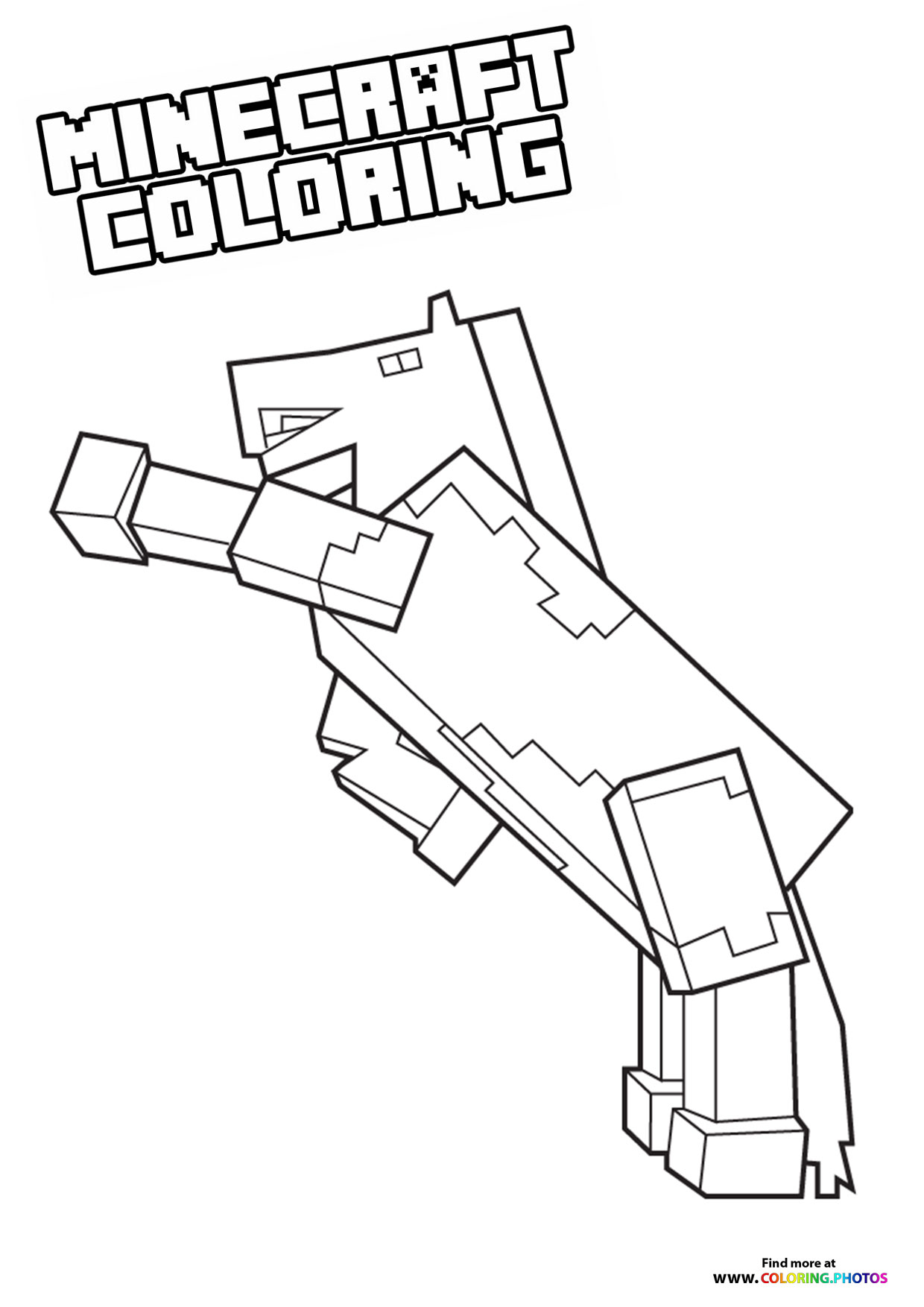 Minecraft Unicorn coloring page