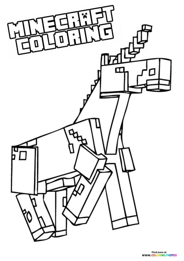 Minecraft Unicorn coloring page