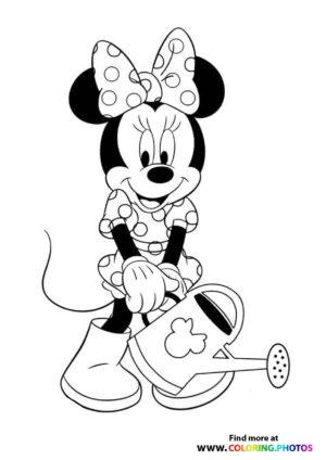 Minnie Mouse watering