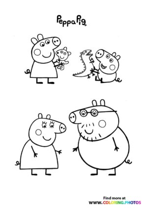 Peppa Pig and her family