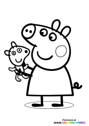 Peppa Pig with teddy bear