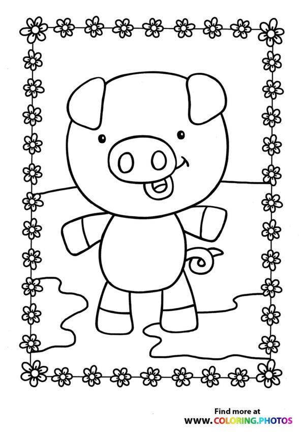 Pig in a puddle