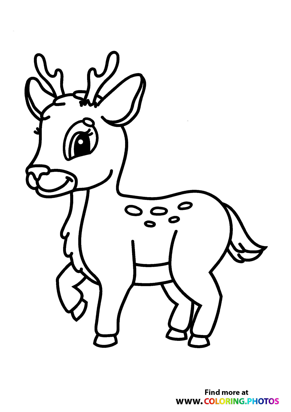 Cute raindeer coloring page