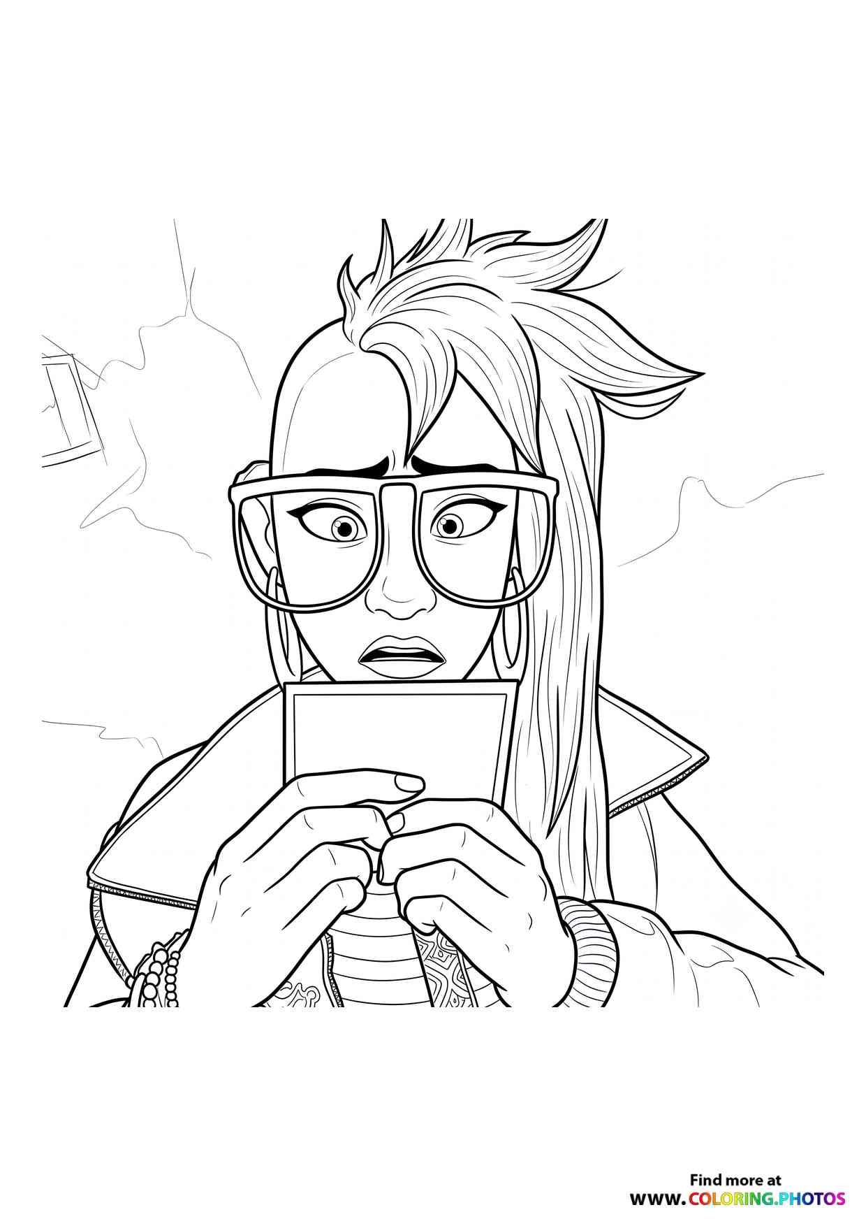 Girl with Glasses and Device