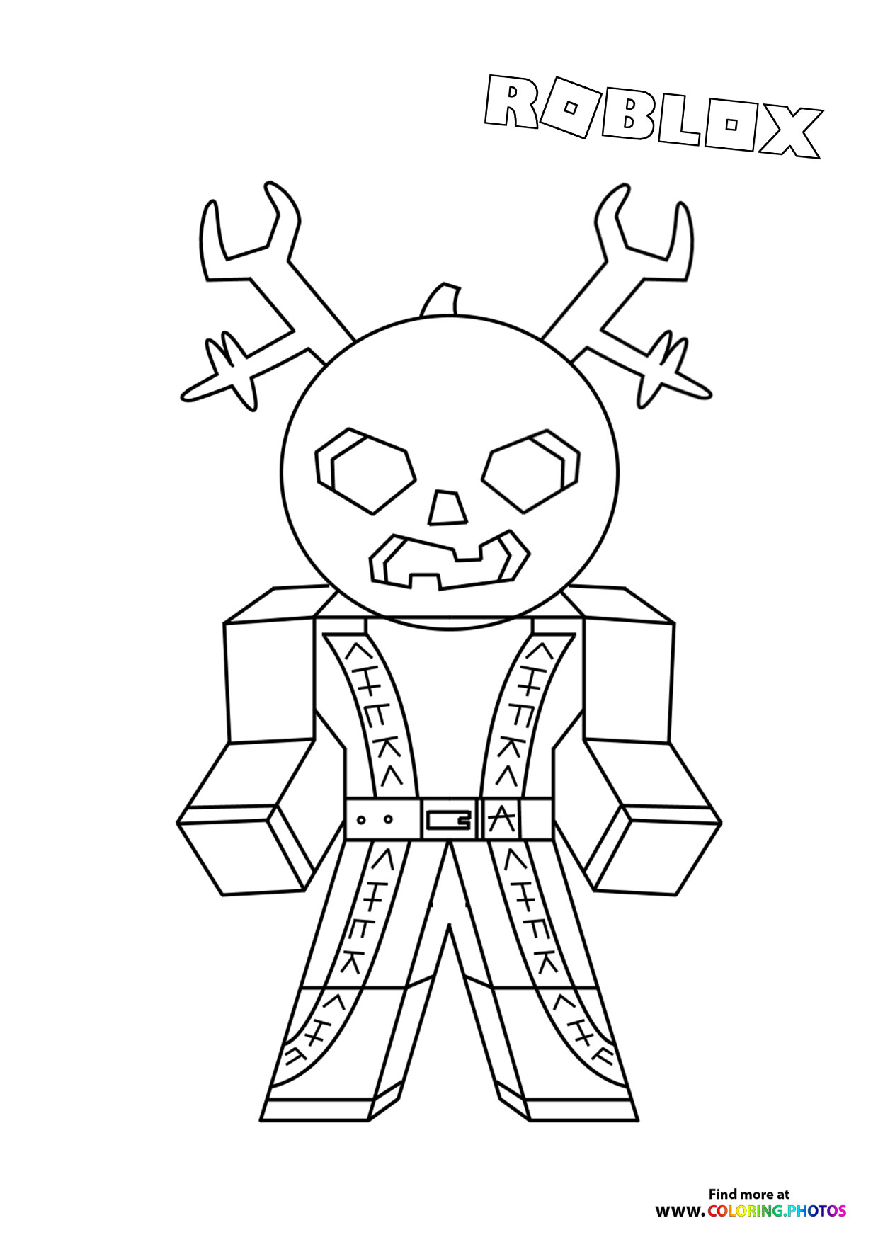 Pumpkin head character coloring page