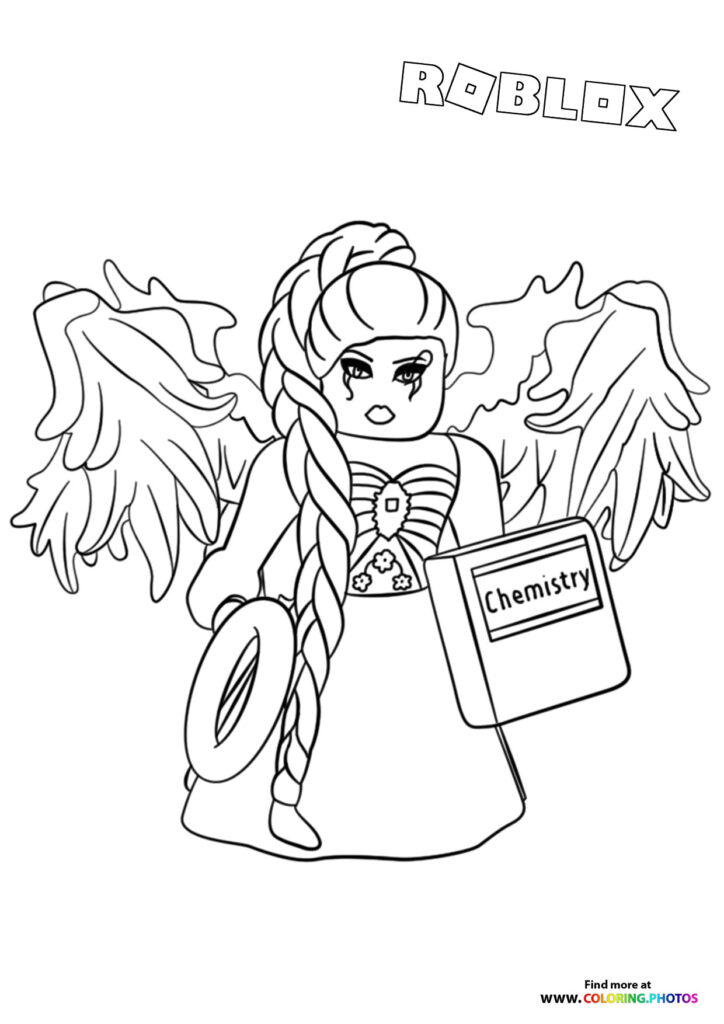 Girl with wings coloring page