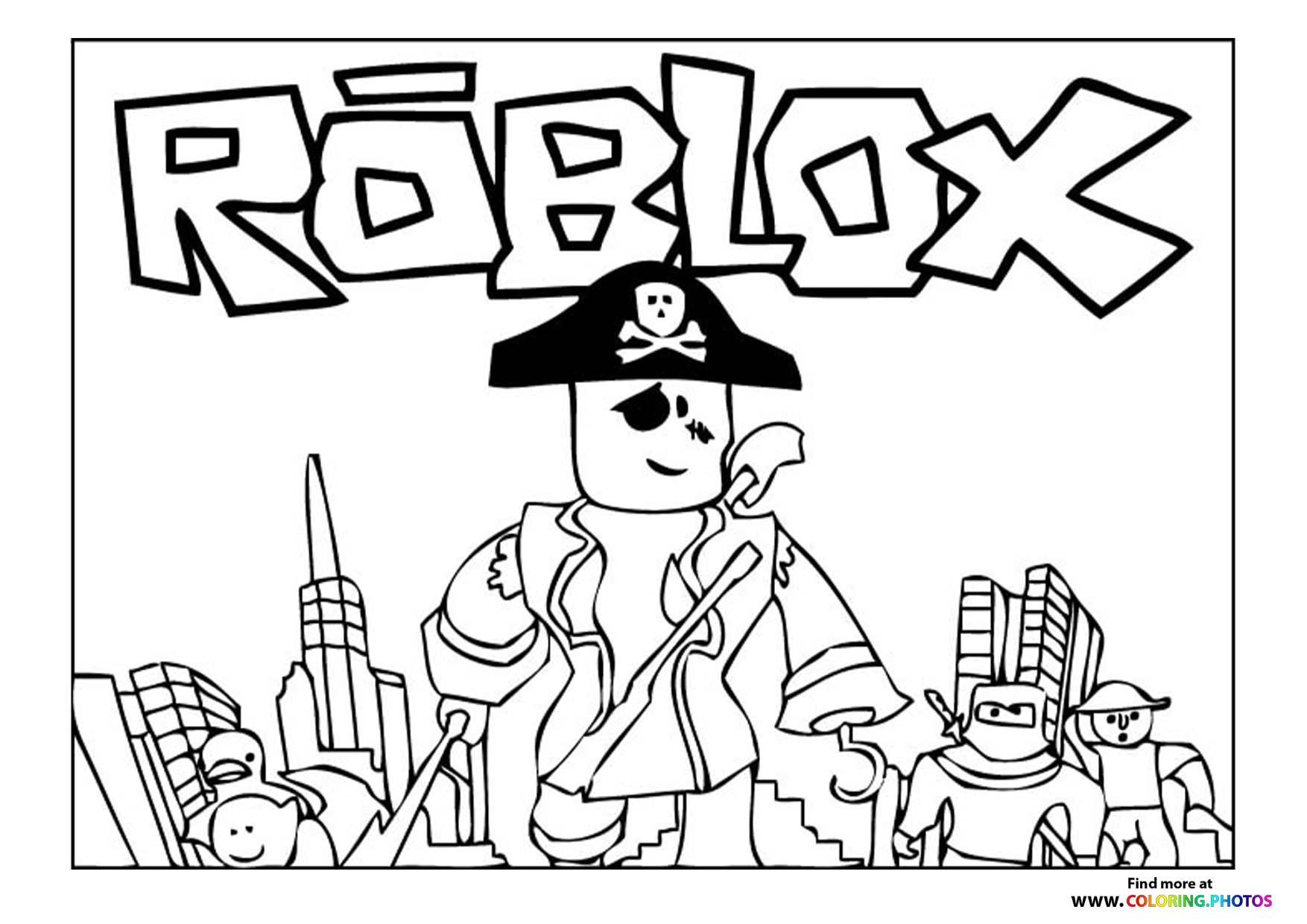 Pirate character coloring page