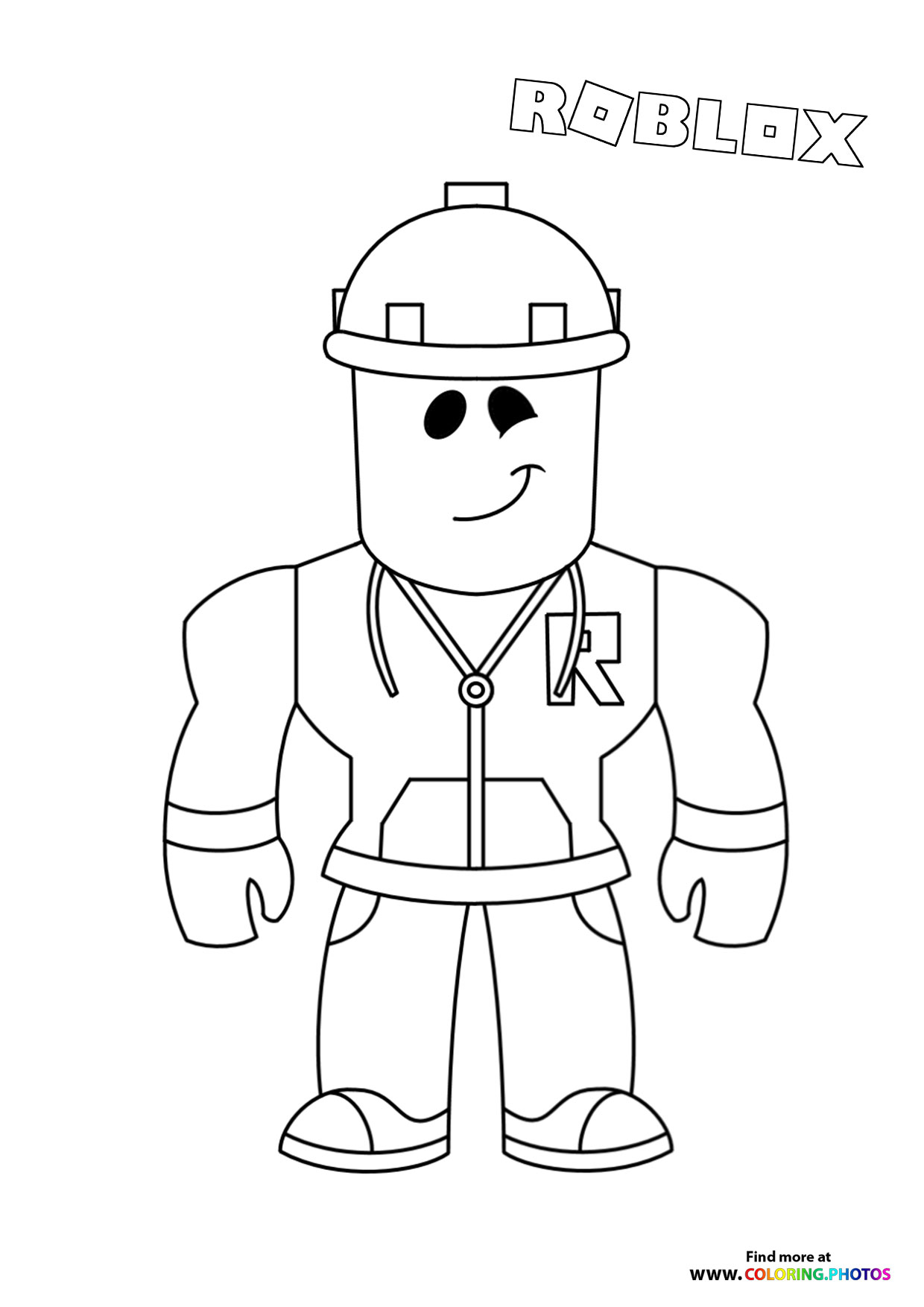 Worker character coloring page
