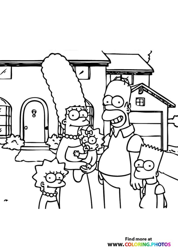 The Simpsons Family coloring page