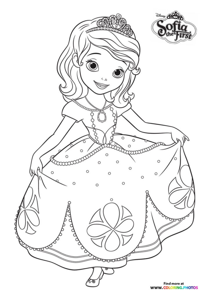 Sofia the first dancing coloring page