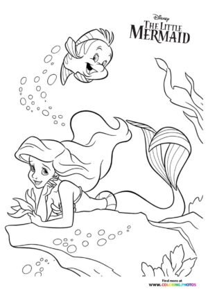 Ariel and Flounder Swimming