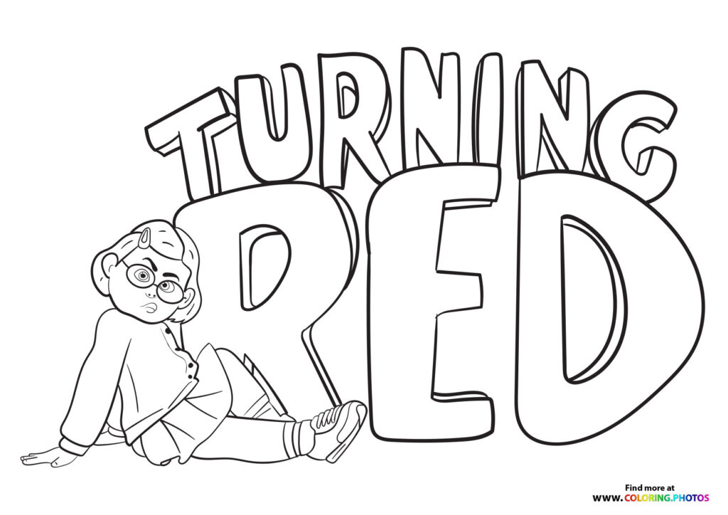 Mei Lee in front of fonts coloring page