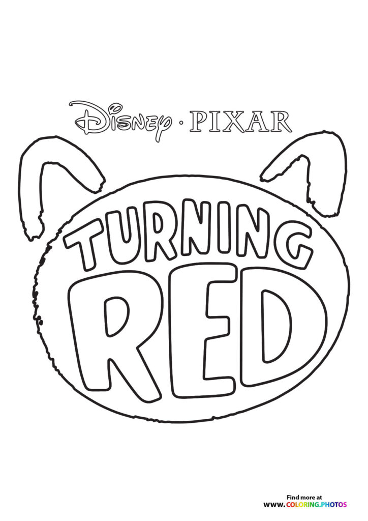 Turning red logo coloring page