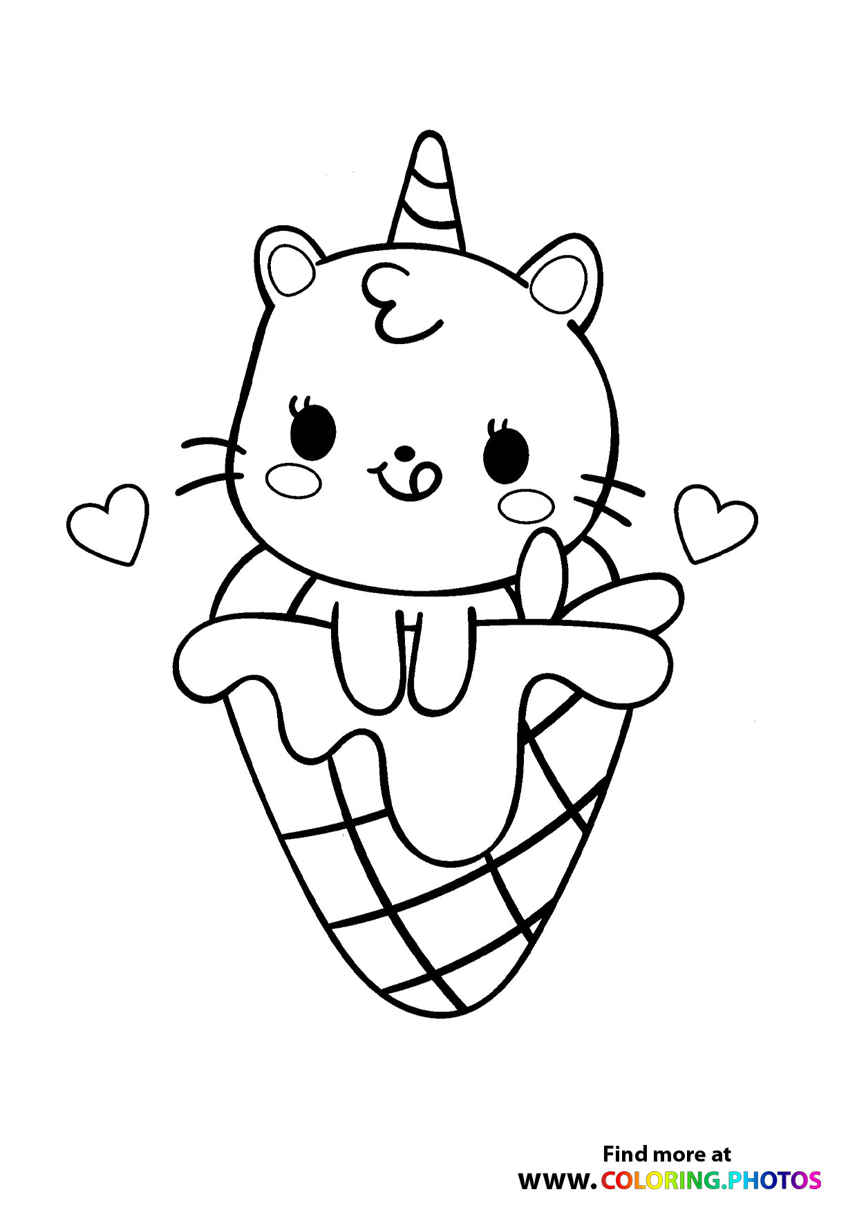 Unicorn cat in a ice-cream